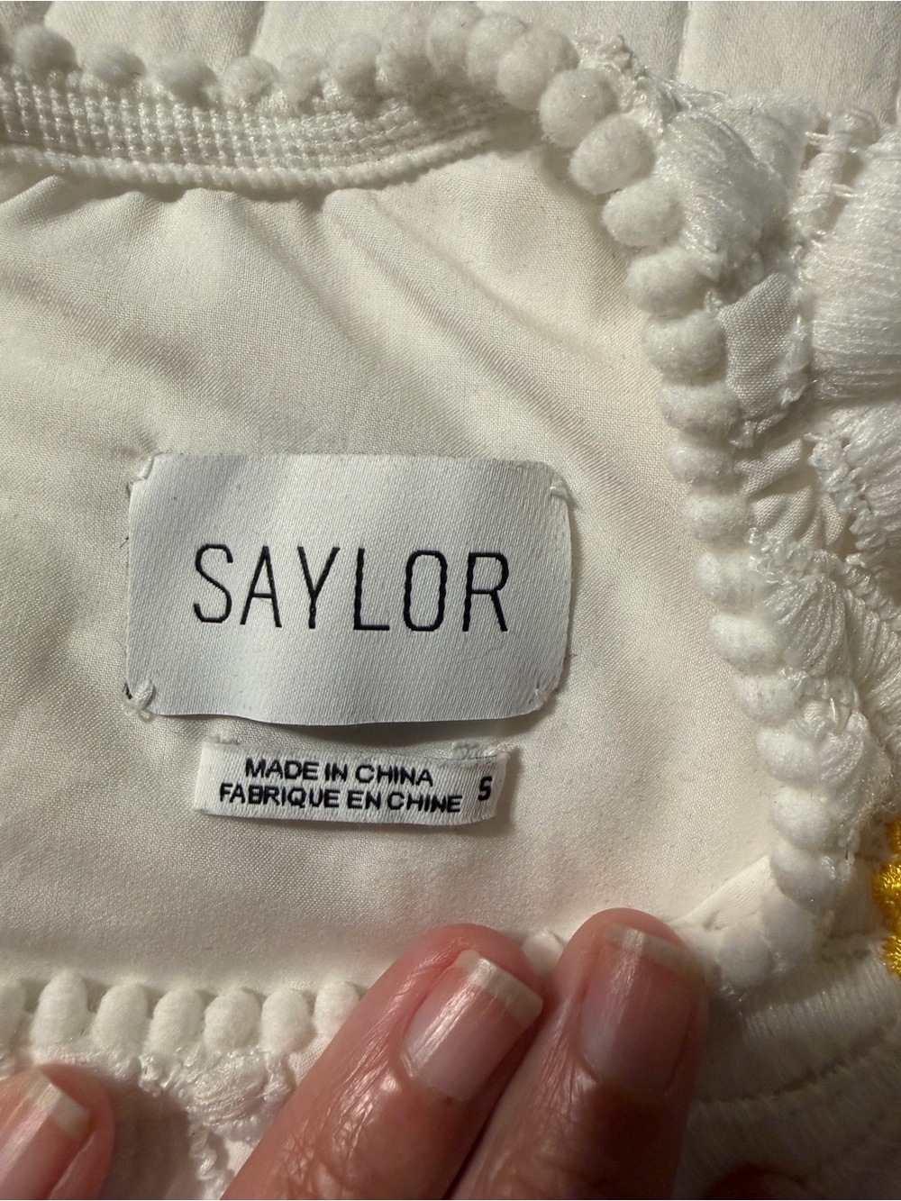 Saylor Morgana Daisy Lace Top Shorts Set White Yellow Size S - Picture 10 of 12